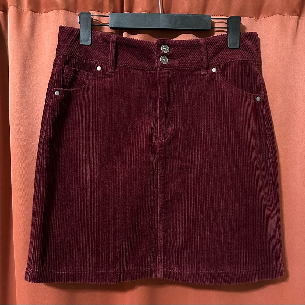 Jason Maxwell Burgundy Corduroy Mini Skirt Womens M